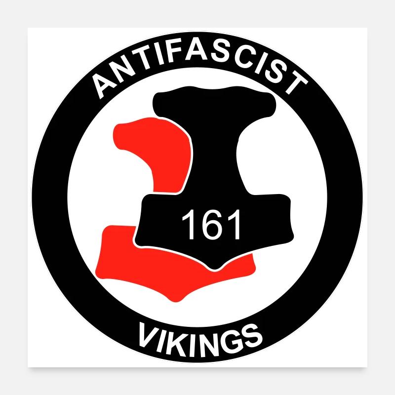 Antifa Vikings Poster 24" x 24" (60x60 cm)