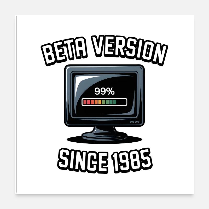 Retro Computer Progress Design Poster 24" x 24" (60x60 cm)