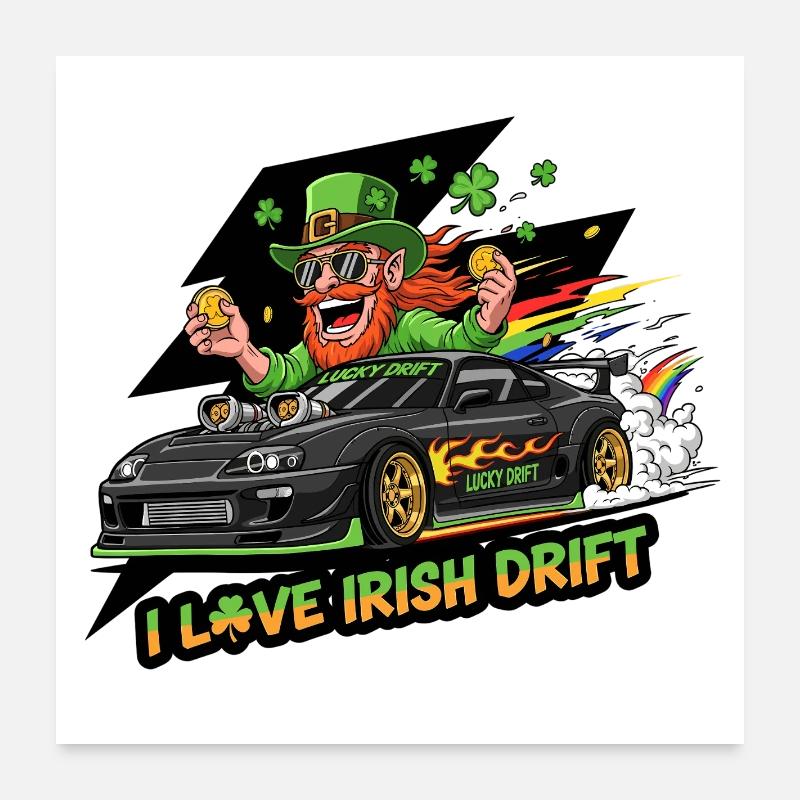Irisches Drift Celebration T-Shirt Poster 60x60 cm