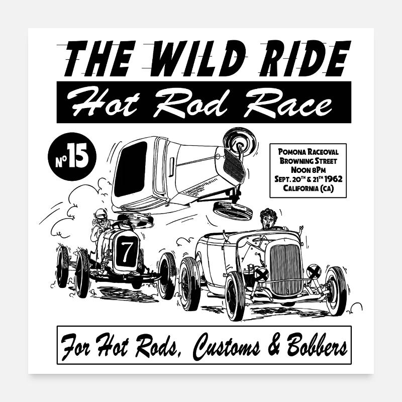 wildrace_schwarz - Poster 60 x 60 cm - blanc
