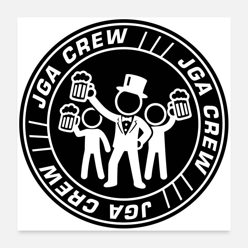 Jga Crew Junggesellenabschied - Poster 60x60 cm - Weiß