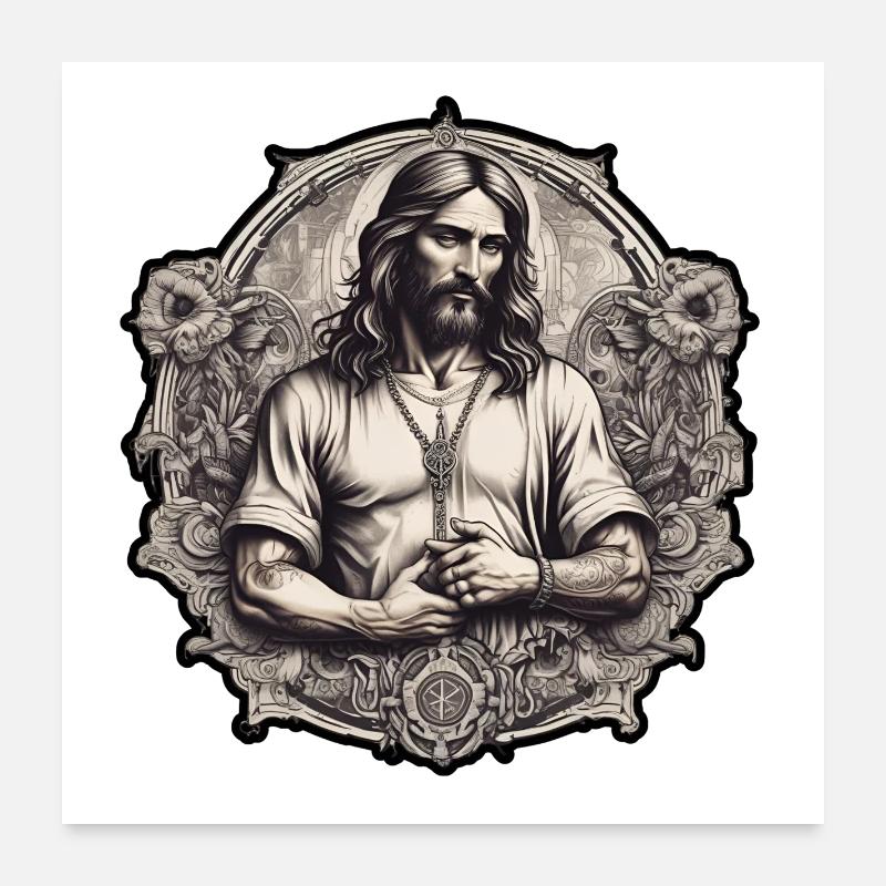 Saint Mary Artistic Illustration Poster 60 x 60 cm