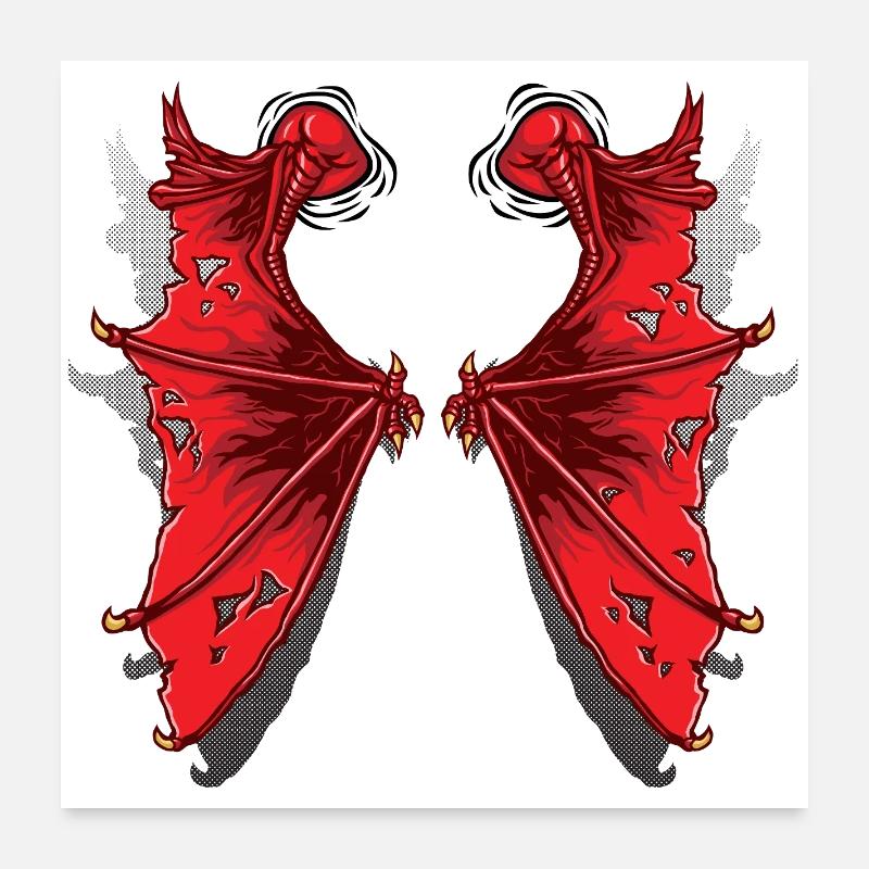 Ailes de dragon Poster 60 x 60 cm
