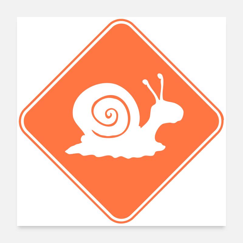 Snail Danger Caution Sign Warning Poster 24" x 24" (60x60 cm)