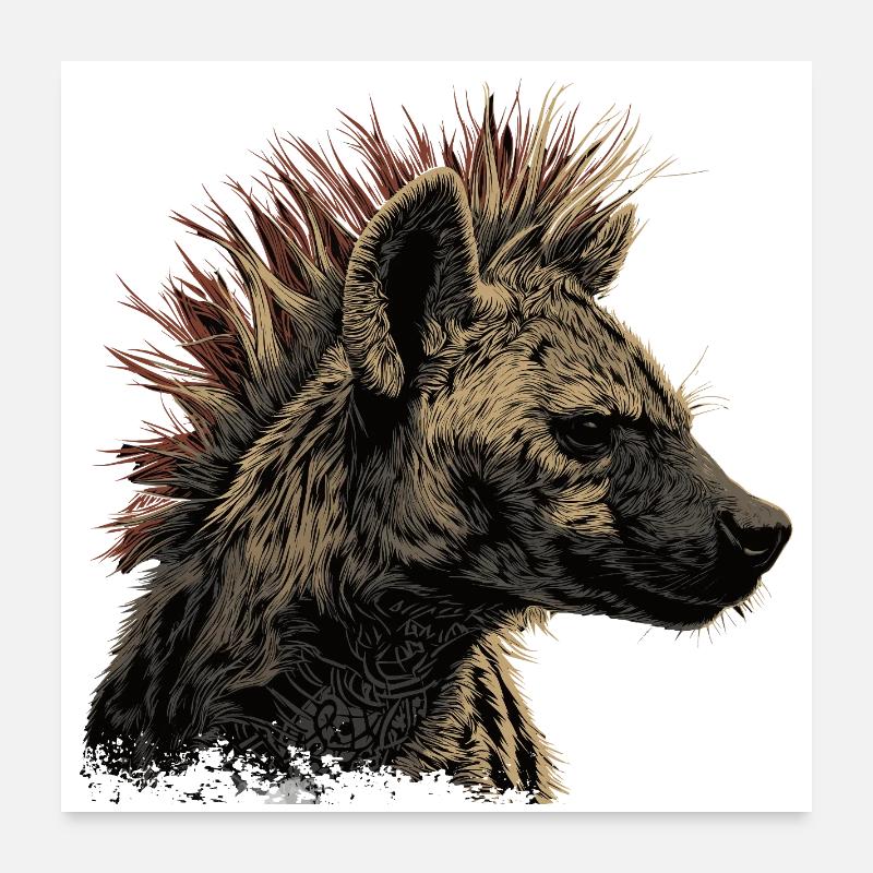 Hyäne Punkrock  Poster 60x60 cm