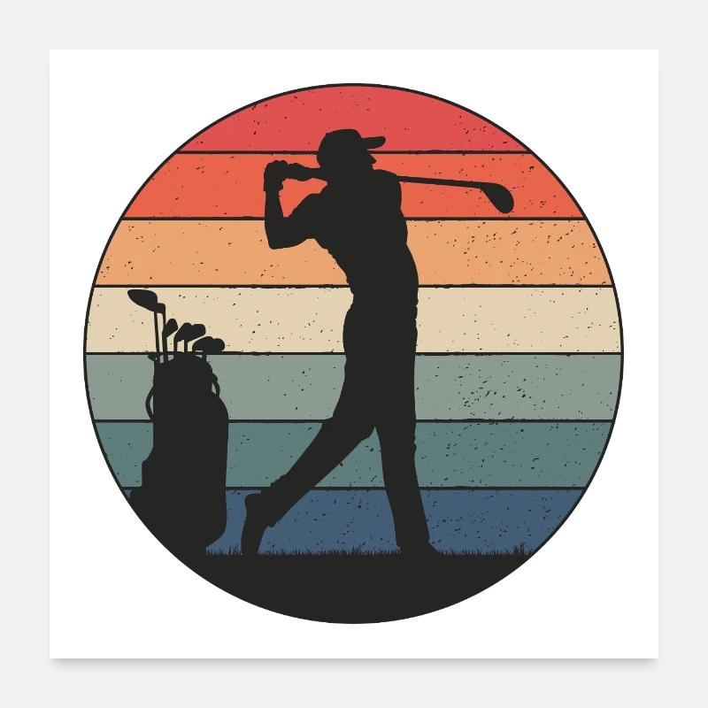 Golfer hits just right - Poster 24" x 24" (60x60 cm) - white