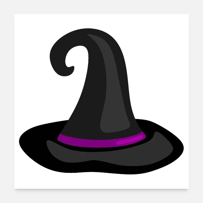 Magical Witch Hat Illustration - Poster 24" x 24" (60x60 cm) - white