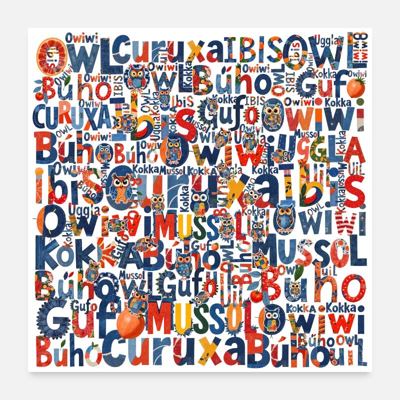 Eulen VIAIT1 Poster 60x60 cm