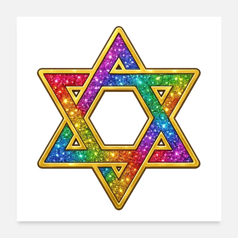 Décor coloré en forme d'étoile de David Poster 60 x 60 cm