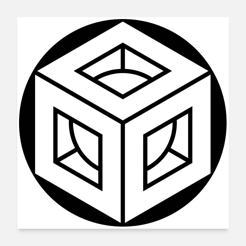 Design du crop circle cube de Metatron Poster 60 x 60 cm