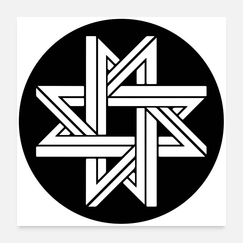 Unmöglicher Geometrie-Stern Poster 60x60 cm