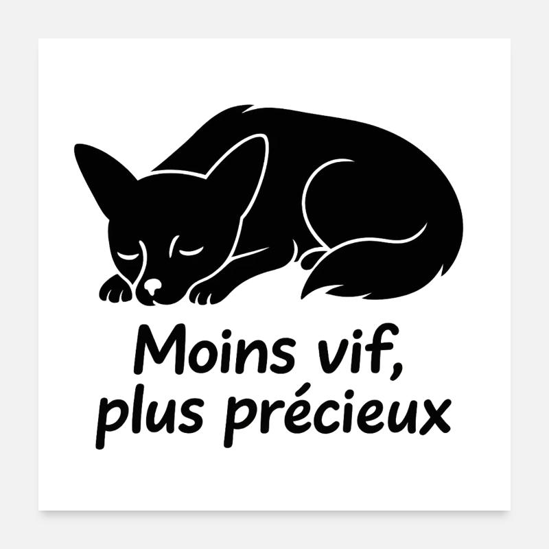 Sleeping Dog with Less Vivid Text Poster 24" x 24" (60x60 cm)