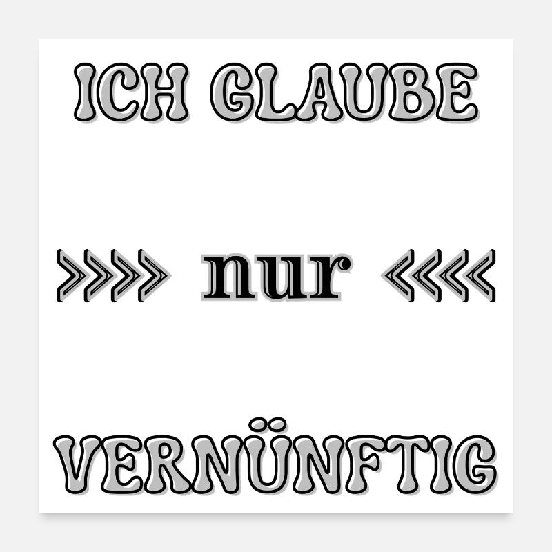 Je pense que seule une déclaration Wordart raisonnable Poster 60 x 60 cm