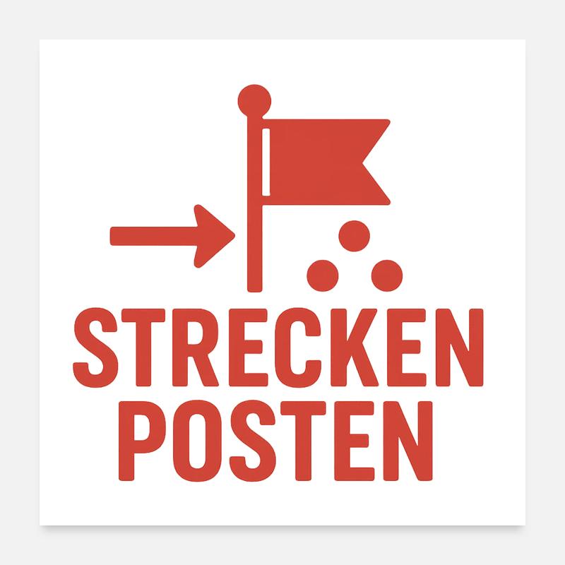 Balise avec drapeau et points Poster 60 x 60 cm