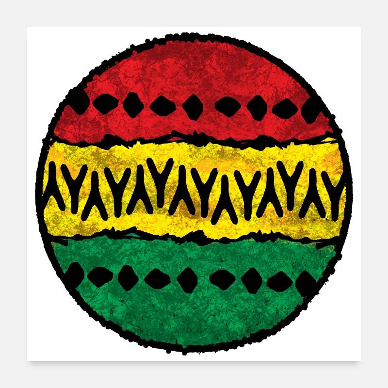 Colored Afro Design Cotton Cloth Poster 24" x 24" (60x60 cm)