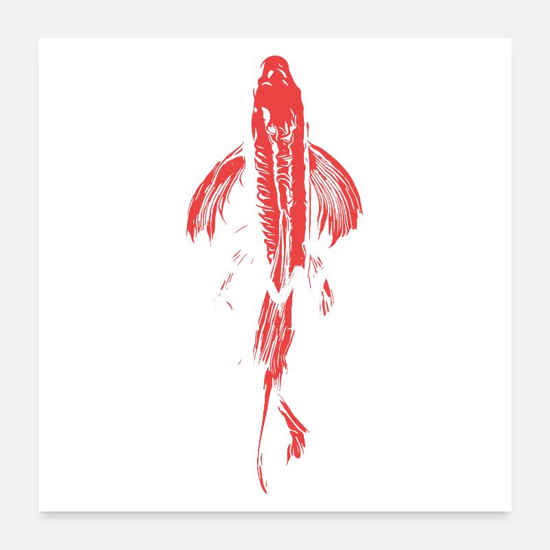 Koi Fish Energetic Harmony Poster 24" x 24" (60x60 cm)