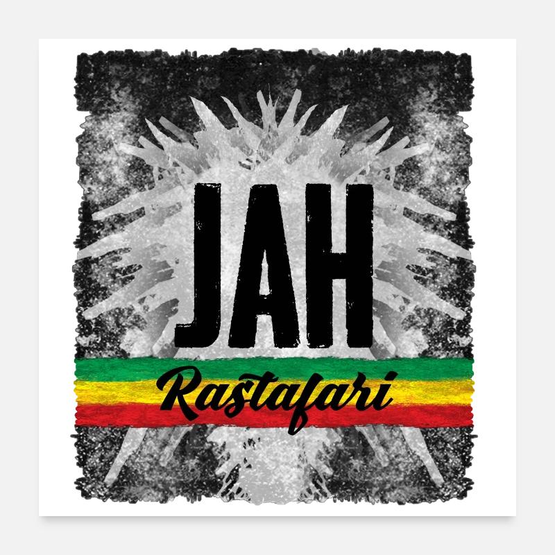 JAH Symbole Rastafari avec Ruban Poster 60 x 60 cm