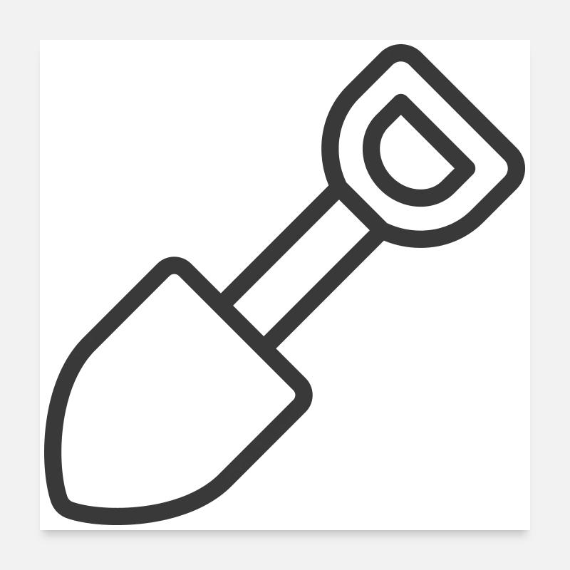 Schaufel-Symbol Poster 60x60 cm
