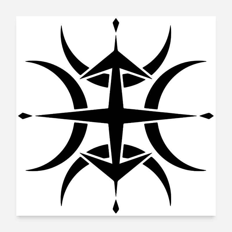 Tribal Compass Crop Circle Poster 24" x 24" (60x60 cm)