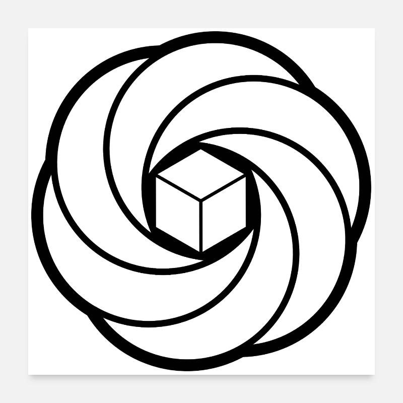 Vortex de cube cosmique Poster 60 x 60 cm