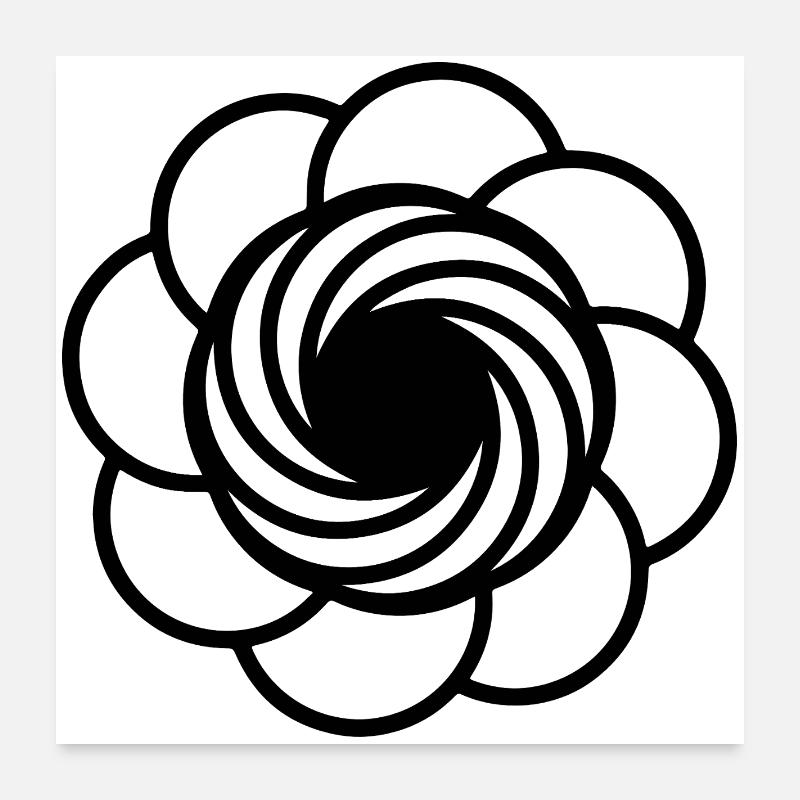 Cosmic Vortex Flower Poster 24" x 24" (60x60 cm)