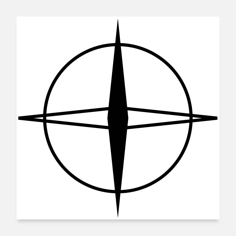 Minimalistisches schwarz-weißes geometrisches Musterdesign - Poster 60x60 cm - Weiß