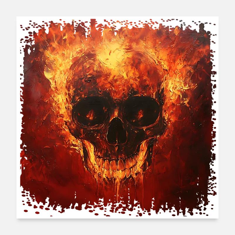 Fiery skull Poster 24" x 24" (60x60 cm)