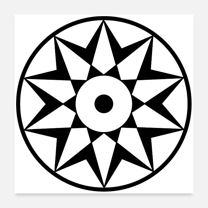 Décagramme Céleste Mandala Poster 60 x 60 cm