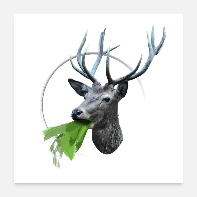 Vomiting deer Poster 24" x 24" (60x60 cm)
