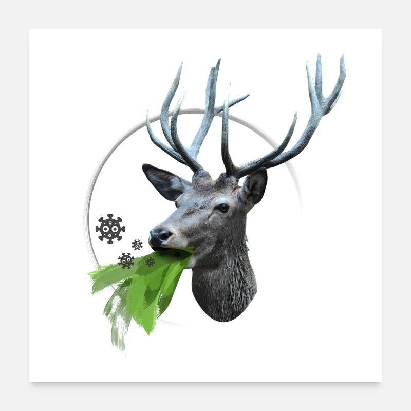 Deer vomits Corona viruses Poster 24" x 24" (60x60 cm)