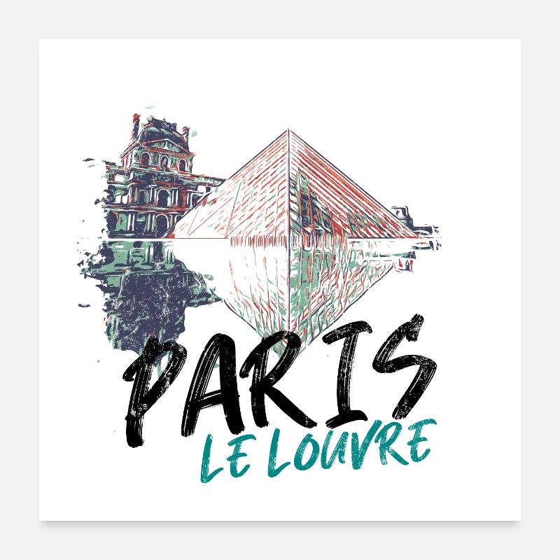 Paris Louvre Icône Architecturale Pyramide  Poster 60 x 60 cm