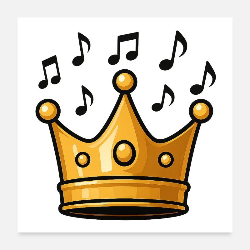 Couronne du roi avec éléments musicaux Poster 60 x 60 cm