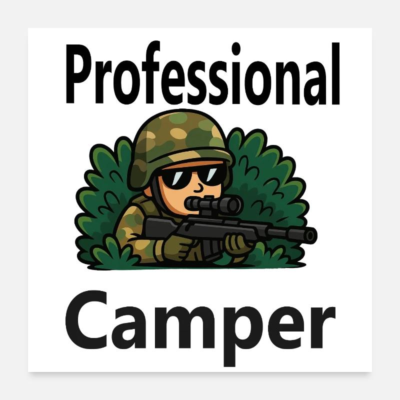 Professional Gamer Camper Poster 60x60 cm