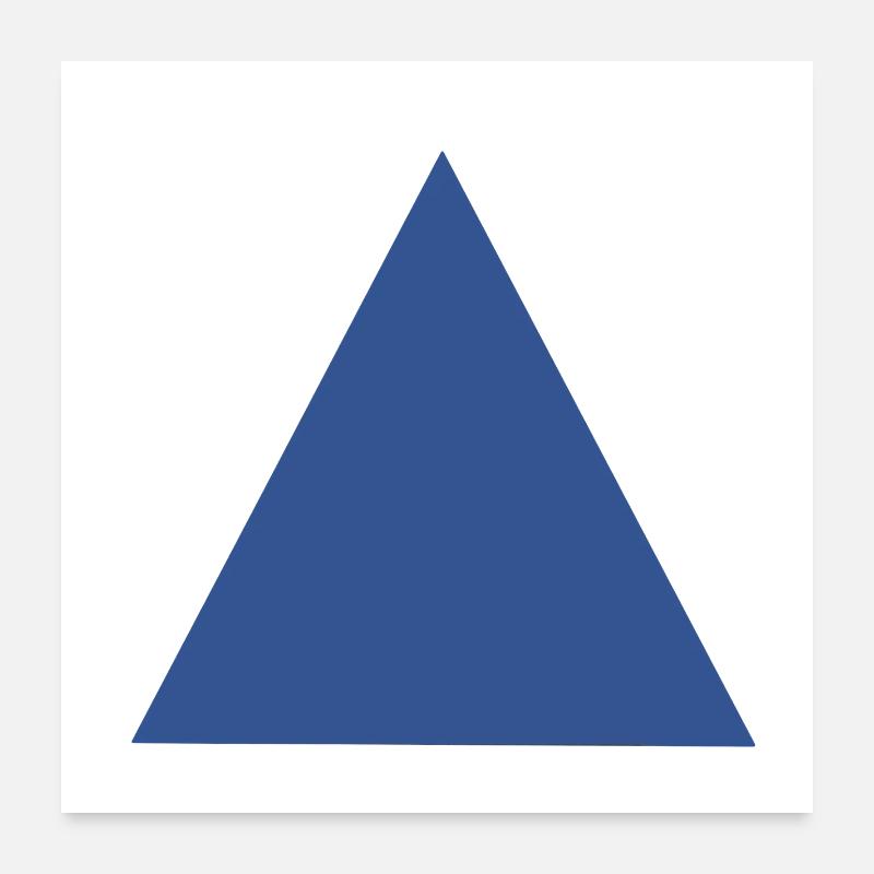 Abstract Blue Triangle Pattern Poster 24" x 24" (60x60 cm)