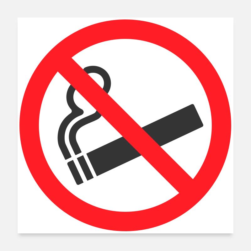 Panneau d’interdiction de fumer Poster 60 x 60 cm
