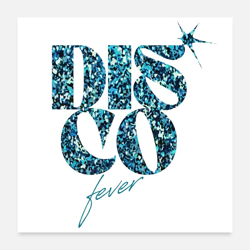 Glitter Disco Fever Blue Design Poster 24" x 24" (60x60 cm)
