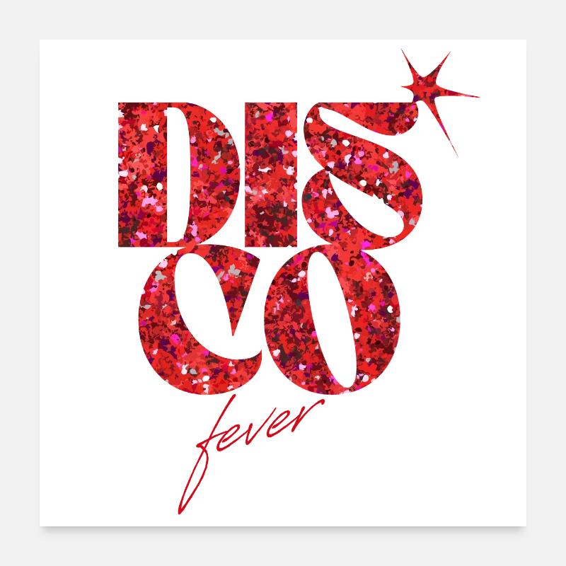 Disco Fever Glitter Liebe Statement Design Poster 60x60 cm