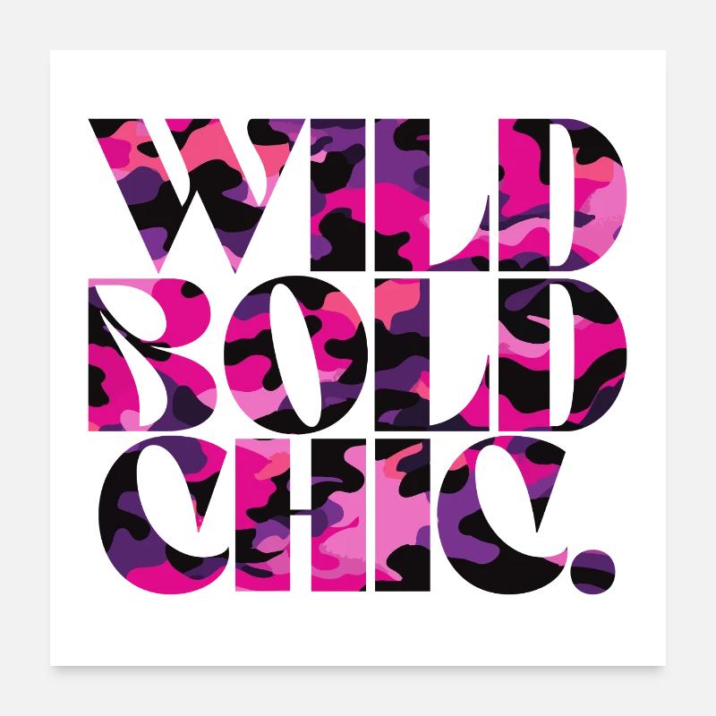 Wild Bold Chic Camo Motif Design Poster 60 x 60 cm