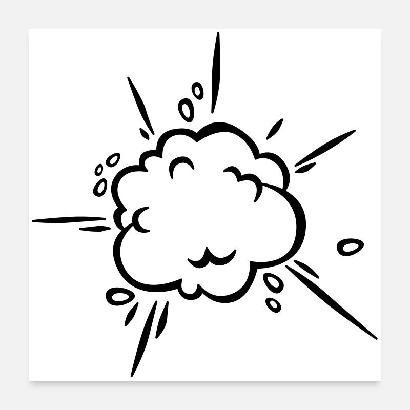 Nuage de poussière de bande dessinée Poster 60 x 60 cm