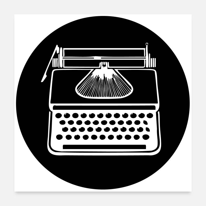Vintage Typewriter Icon Poster 24" x 24" (60x60 cm)