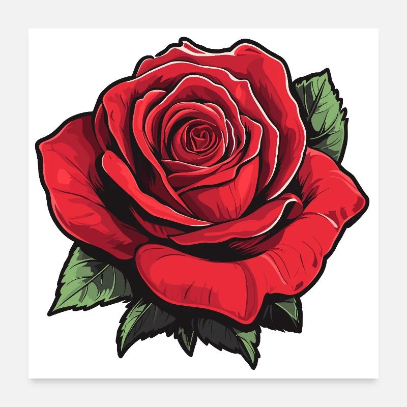 Rose in rot Poster 60x60 cm