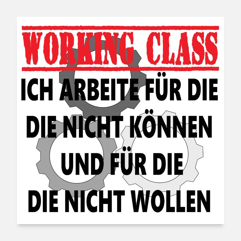 Arbeiterklasse Zahnräder Poster 60x60 cm