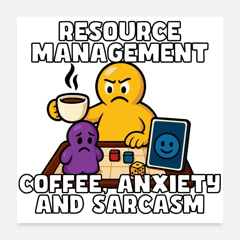 Gestion des ressources : café et anxiété Poster 60 x 60 cm