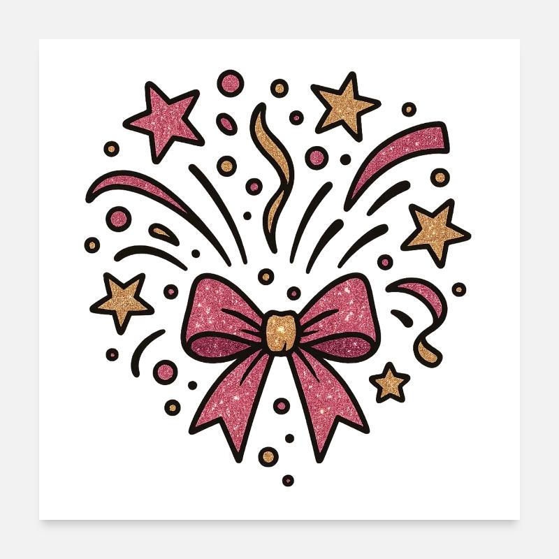 Arc de feux d’artifice scintillants Poster 60 x 60 cm