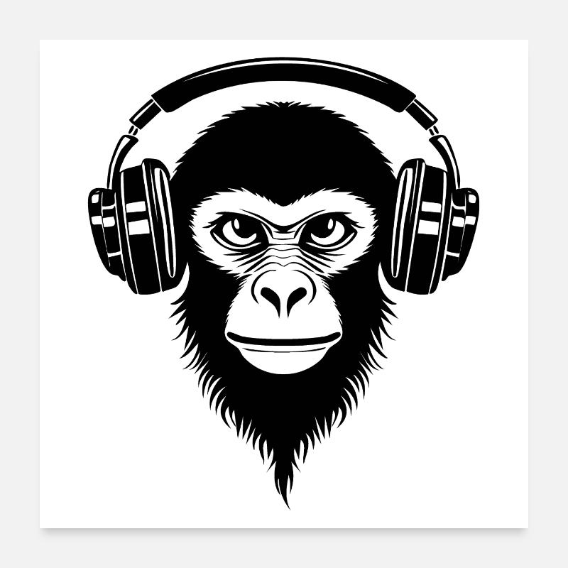 Chemise Fierce Monkey Head Stare Beat Edition Poster 60 x 60 cm