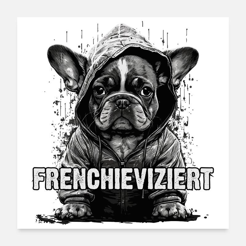 Bouledogue français cool Poster 60 x 60 cm