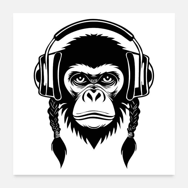 Masked Monkey Head Underground Beat Edition Shirt Poster 24" x 24" (60x60 cm)