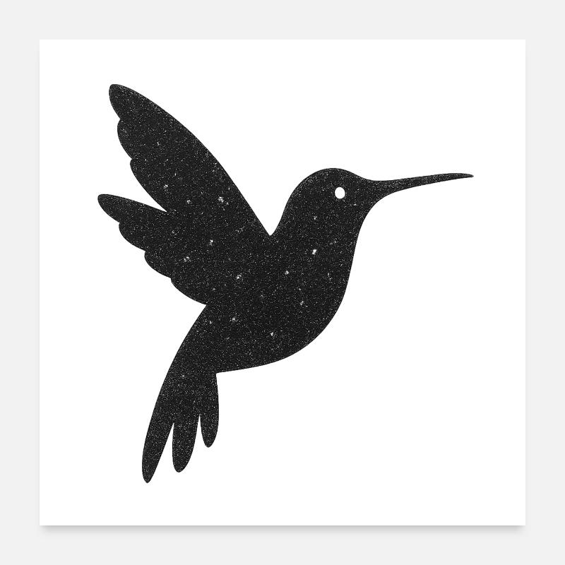 Glitzernder Kolibri Silhouette Poster 60x60 cm
