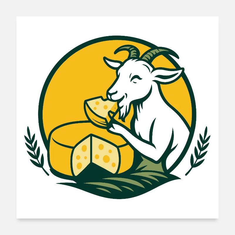 Blanc de chèvre sur fromage Poster 60 x 60 cm