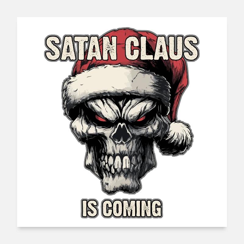 Skull with Santa hat Poster 24" x 24" (60x60 cm)